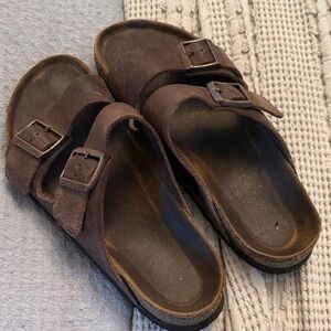 Birkenstock Rustic Brown Leather Sandals